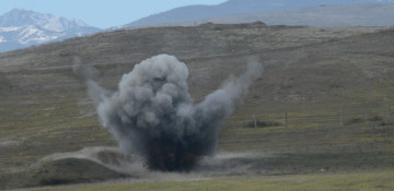 Azerbaijani serviceman injured by landmine