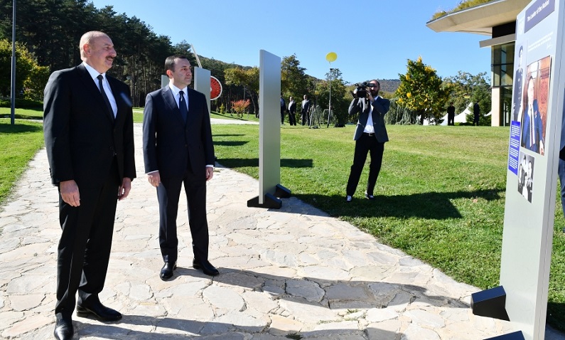 Azerbaijani president and Georgian prime minister view photo exhibition dedicated to 100th anniversary of National Leader Heydar Aliyev in Tbilisi