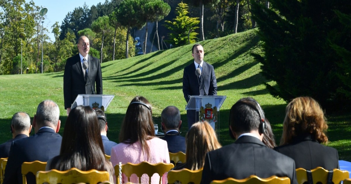 President of Azerbaijan and Prime Minister of Georgia are making press statements