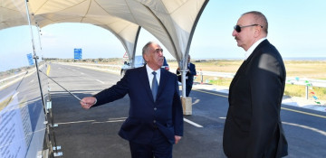 President Ilham Aliyev attends opening of new Baku-Guba- Russian Federation state border toll road
