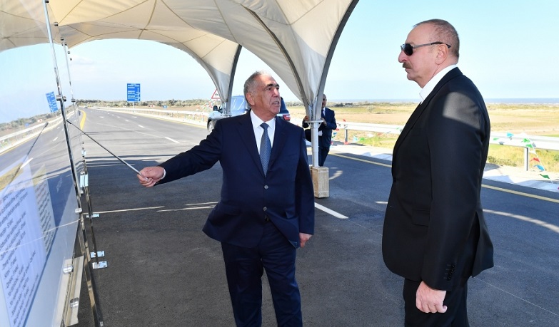 President Ilham Aliyev attends opening of new Baku-Guba- Russian Federation state border toll road