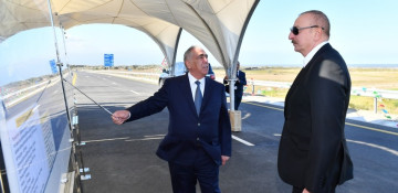 President of Azerbaijan Ilham Aliyev attended opening of new Baku-Guba- Russian Federation state border toll road