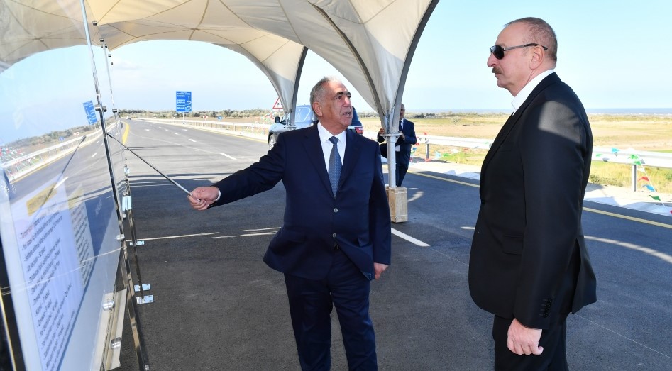 President of Azerbaijan Ilham Aliyev attended opening of new Baku-Guba- Russian Federation state border toll road