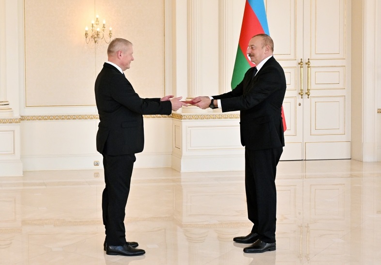 President Ilham Aliyev receives credentials of incoming Latvian ambassador
