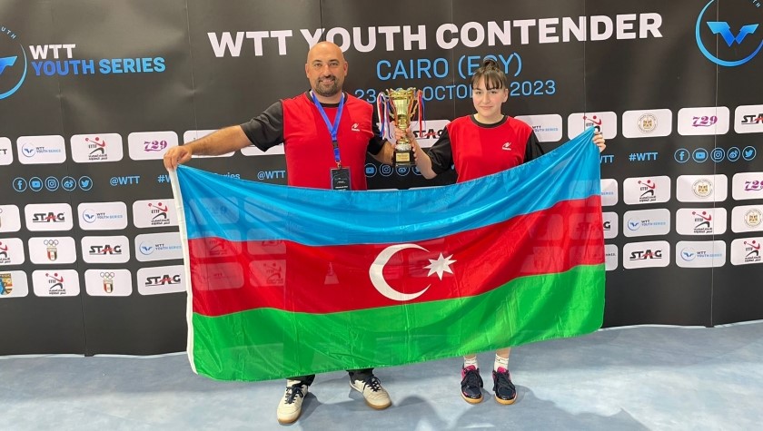 Azerbaijani female table tennis player grabs bronze at WTT Youth Contender Cairo