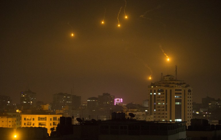 Rocket seen hitting courtyard of school in Israeli city overlooking Gaza