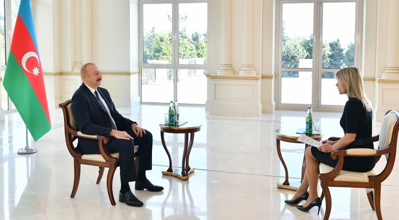 President Ilham Aliyev interviewed by Euronews TV channel