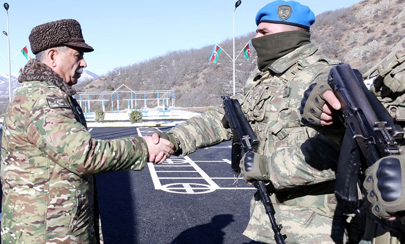 Azerbaijan’s defense minister meets with military personnel serving in liberated territories (VIDEO)