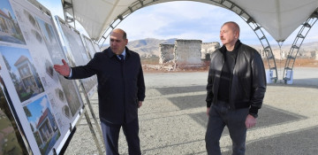 President Ilham Aliyev lays foundation stone for village of Giyasli in Aghdam district