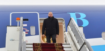 President Ilham Aliyev arrives in Saint Petersburg for working visit