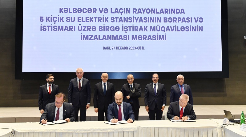 Agreement on restoration of small hydropower plants in Azerbaijan's Kalbajar and Lachin districts signed