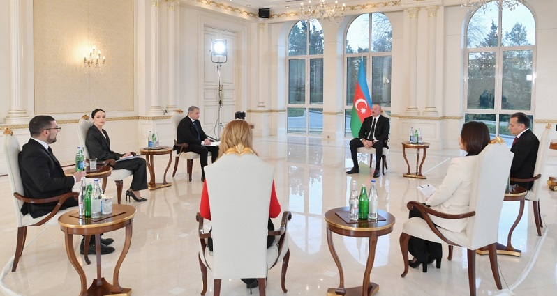 President Ilham Aliyev interviewed by local TV channels (UPDATED)
