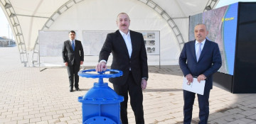 President Ilham Aliyev participates in ceremony for commissioning of drinking water supply systems in Neftchala