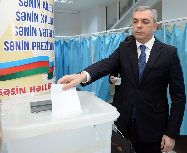 Head of Presidential Administration of Azerbaijan votes in presidential election