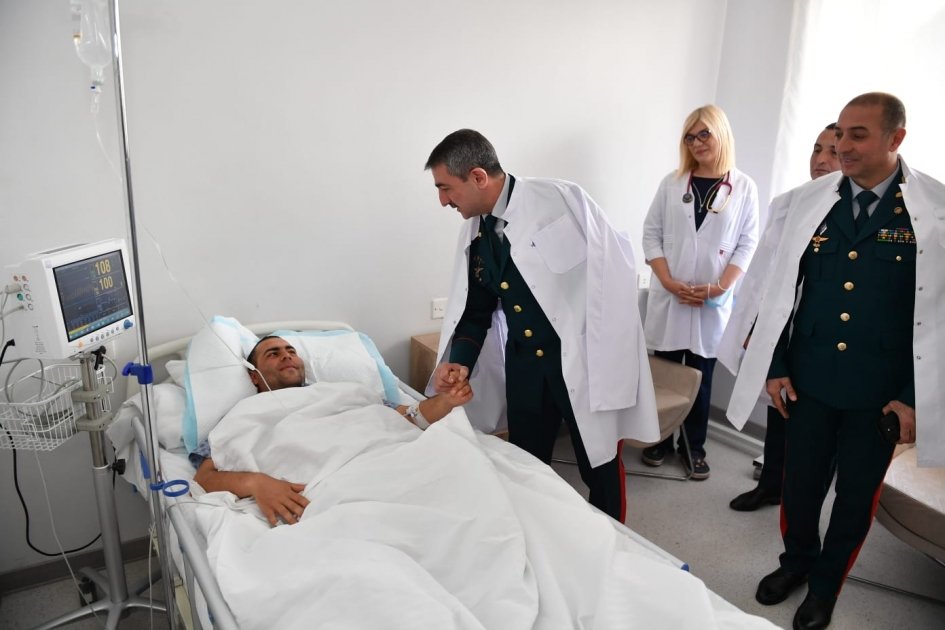 Azerbaijani Border Service's head visits soldier injured following Armenian provocation