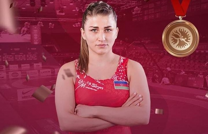 Azerbaijani female wrestler claims bronze at European championships