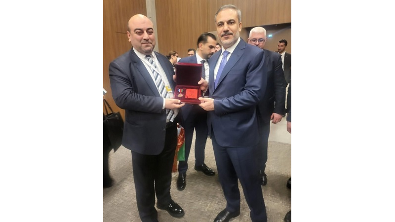 Turkish foreign minister honored with Golden Order of Friend of Azerbaijan