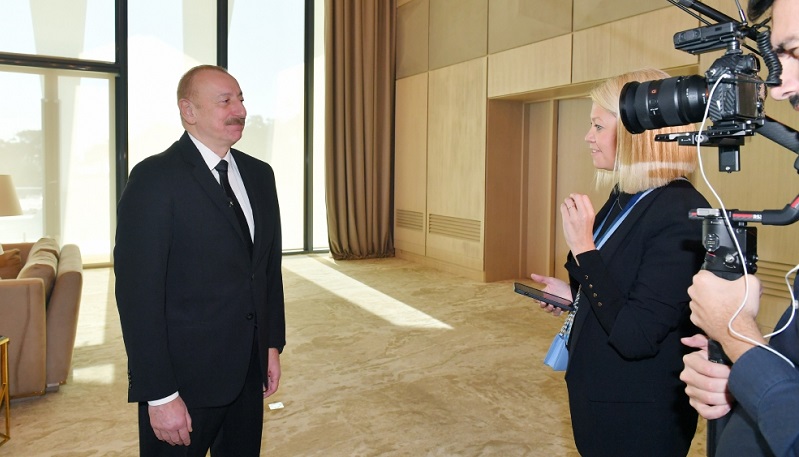 President Ilham Aliyev interviewed by Euronews TV channel