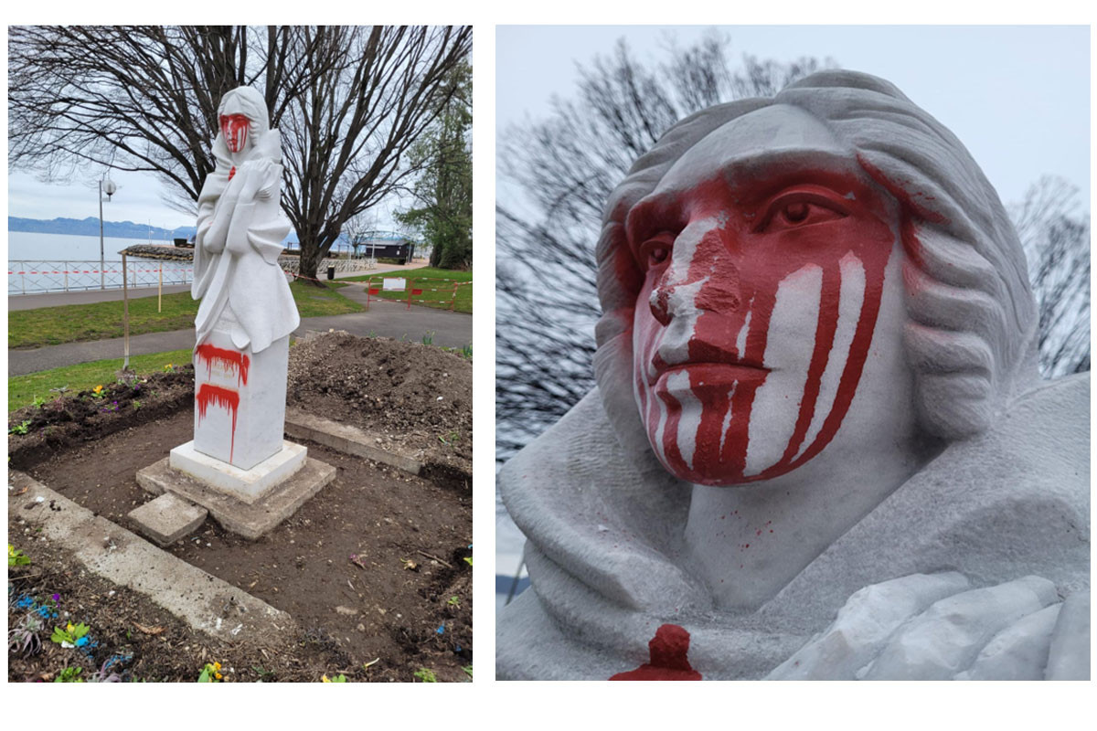 Statue of Azerbaijani poetess damaged in French city Evian brought to Paris