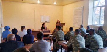 Azerbaijan MoD: Meeting with servicemen and civilian workers was held in a military unit