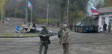 Russian peacekeepers leaving Azerbaijan