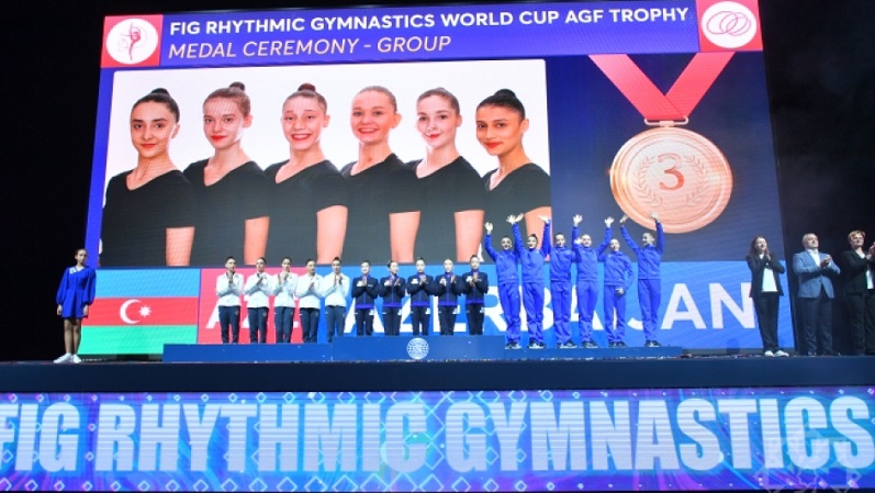 Azerbaijan win bronze in Group 5 Hoops event at Rhythmic Gymnastics World Cup